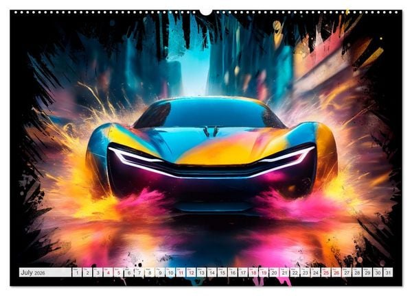 Produktbild: COOL SPORTSCARS Breathtaking AI-generated speedsters (High Quality Premium Wall Calendar 2026 DIN A2 landscape),CALVENDO 12 Month Wall Calendar
