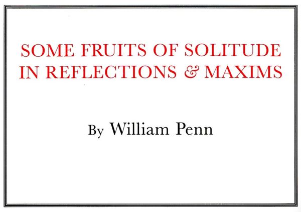 Produktbild: Some Fruits of Solitude