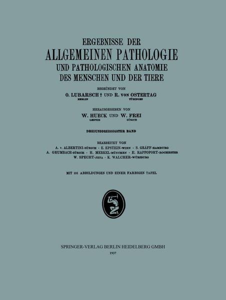Produktbild: Ergebnisse der Allgemeinen Pathologie und Pathologischen Anatomie des Menschen und der Tiere