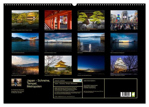 Produktbild: Japan - Schreine, Tempel, Metropolen (Wandkalender 2026 DIN A2 quer), CALVENDO Monatskalender