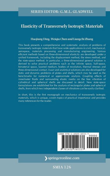 Produktbild: Elasticity of Transversely Isotropic Materials