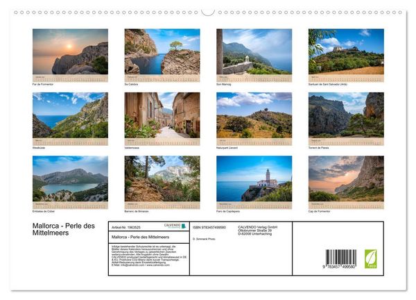Produktbild: Mallorca - Perle des Mittelmeers (hochwertiger Premium Wandkalender 2026 DIN A2 quer), Kunstdruck in Hochglanz