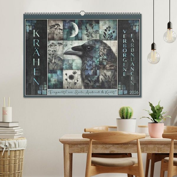 Produktbild: Kr&auml;hen. Verborgene Farbnuancen. Kunst. (Wandkalender 2026 DIN A2 quer), CALVENDO Monatskalender