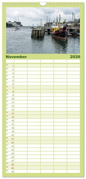 Produktbild: Familienplaner 2026 - Sehnsucht Bretagne mit 5 Spalten (Wandkalender, 21 x 45 cm) CALVENDO