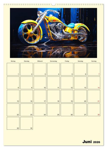 Produktbild: Custom Motorcycle Paintings (Wandkalender 2026 DIN A2 hoch), CALVENDO Monatskalender