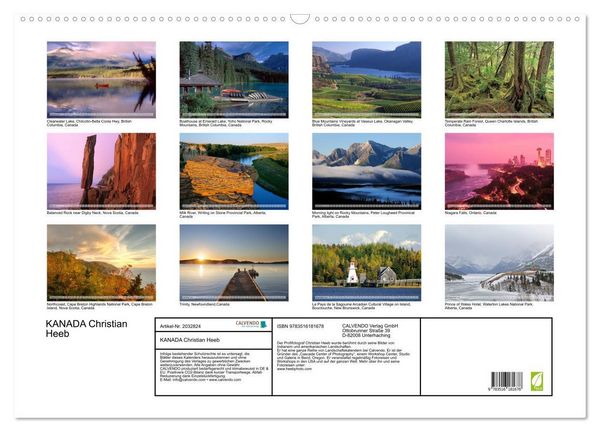 Produktbild: KANADA Christian Heeb (Wandkalender 2026 DIN A2 quer), CALVENDO Monatskalender