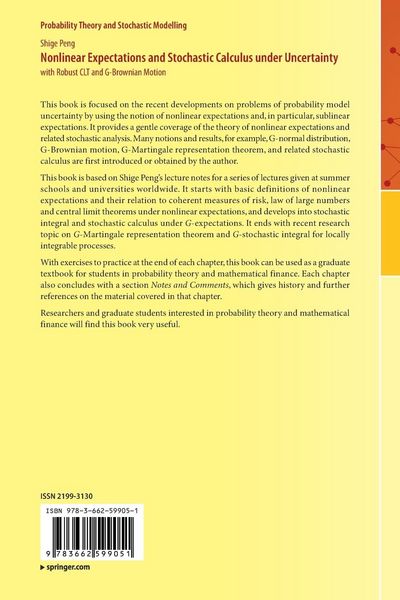 Produktbild: Nonlinear Expectations and Stochastic Calculus under Uncertainty