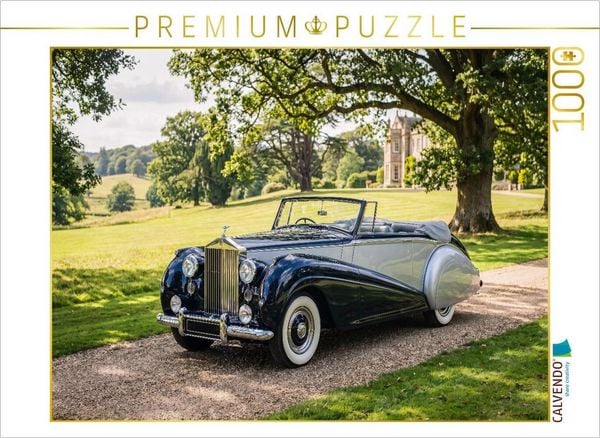CALVENDO Puzzle Rolls-Royce Silver Dawn Drophead Coupé (GB, 1950-53) im Park eines englischen Manor House | 1000 Teile Lege-Größe 64 × 48 cm Foto-Puzzle für glückliche Stunden