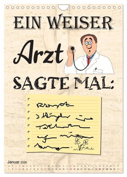 Produktbild: Spa&szlig; im Wartezimmer (Wandkalender 2026 DIN A4 hoch), CALVENDO Monatskalender