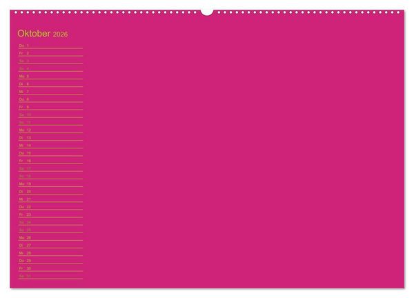 Produktbild: Bastel-Geburtstagskalender pink / Geburtstagskalender (Wandkalender 2026 DIN A2 quer), CALVENDO Monatskalender