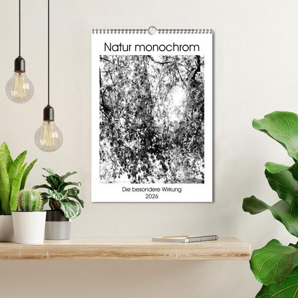 Produktbild: Natur monochrom Die besondere Wirkung (Wandkalender 2026 DIN A3 hoch), CALVENDO Monatskalender
