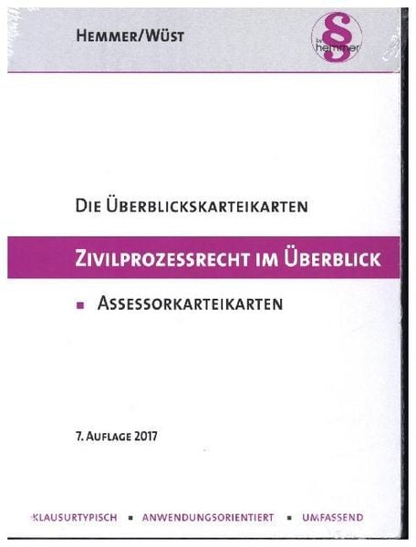 Produktbild: Ass. Karteikarten Zivilprozessrecht im &Uuml;berblick