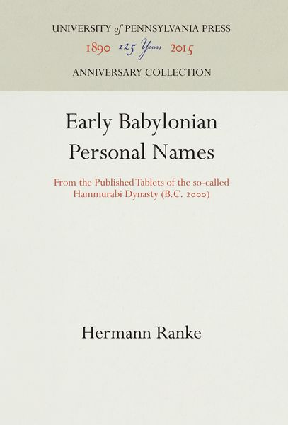 Produktbild: Early Babylonian Personal Names
