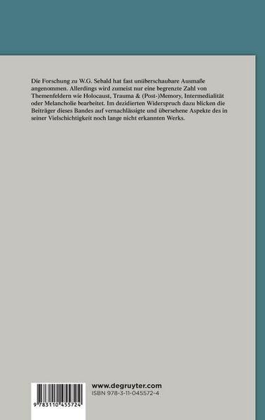 Produktbild: &Uuml;ber W.G. Sebald