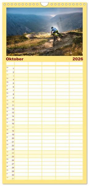 Produktbild: Familienplaner 2026 - Mountain Bike 2026 by Stef. Cand&eacute; mit 5 Spalten (Wandkalender, 21 x 45 cm) CALVENDO