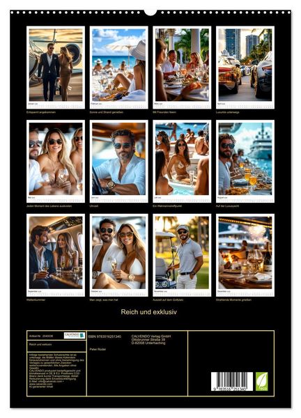 Produktbild: Reich und exklusiv (hochwertiger Premium Wandkalender 2026 DIN A2 hoch), Kunstdruck in Hochglanz