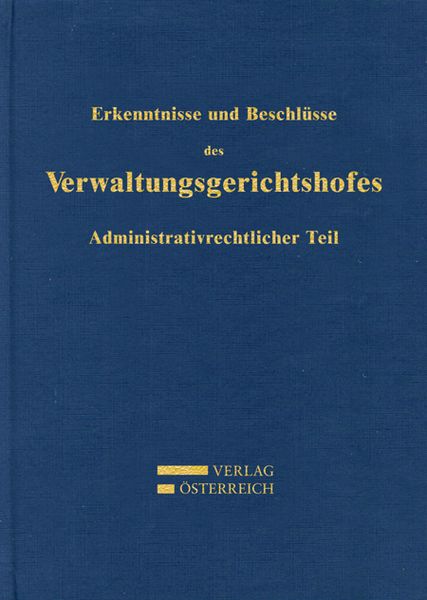 Produktbild: Erkenntnisse und Beschl&uuml;sse des Verwaltungsgsgerichtshofes