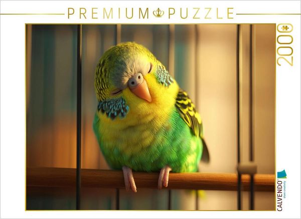CALVENDO Puzzle Nickerchen Wellensittich im Traumland | 2000 Teile Lege-Größe 90 × 67 cm Foto-Puzzle für glückliche Stunden