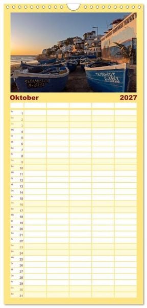 Produktbild: Familienplaner 2027 - Marokko, ein lebendiges Mosaik voller Farben. mit 5 Spalten (Wandkalender, 21 x 45 cm) CALVENDO