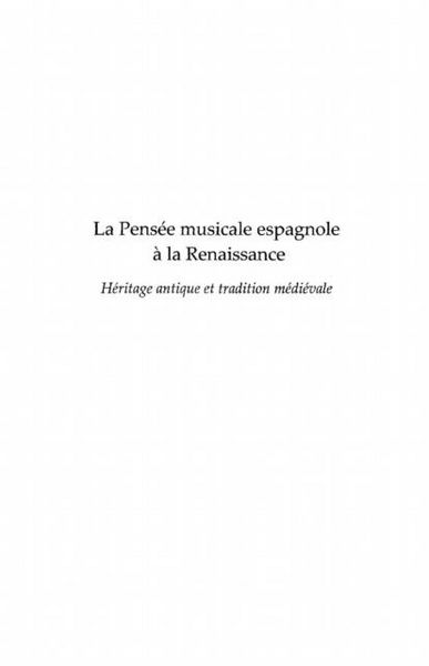 Produktbild: La pensee musicale espagnole A la renaissance - heritage ant