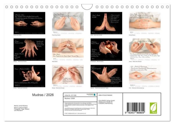 Produktbild: Mudras / 2026 (Wandkalender 2026 DIN A4 quer), CALVENDO Monatskalender