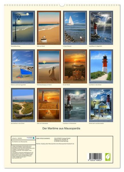 Produktbild: Der Maritime aus Mausopardia (hochwertiger Premium Wandkalender 2026 DIN A2 hoch), Kunstdruck in Hochglanz