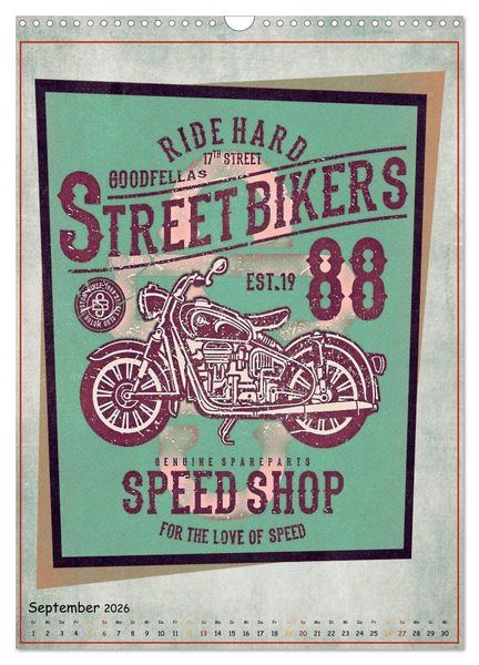 Produktbild: Motorrad Nostalgie (Wandkalender 2026 DIN A3 hoch), CALVENDO Monatskalender