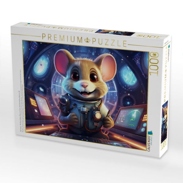 Produktbild: CALVENDO Puzzle Bernhard - Die Raumfahrer Maus auf einer abenteuerlichen Reise im All | 1000 Teile Lege-Gr&ouml;&szlig;e 64x48cm Foto-Puzzle f&uuml;r gl&uuml;ckliche Stunden