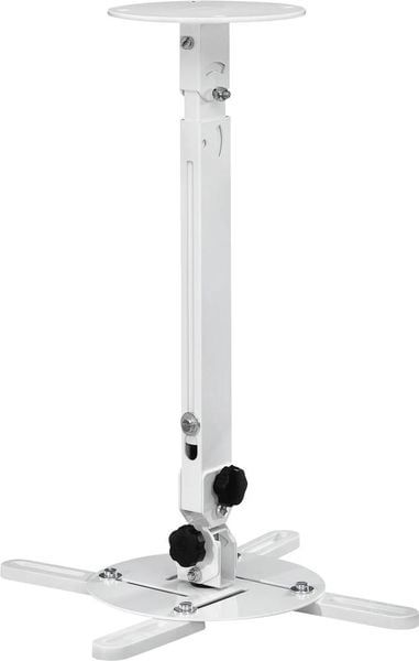Hama 00220880 Beamer-Deckenhalterung Höhenverstellbar, Schwenkbar, Neigbar Boden-/Deckenabstand (max.): 635 mm Weiß