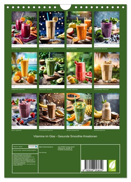 Produktbild: Vitamine im Glas - Gesunde Smoothie Kreationen (Wandkalender 2026 DIN A4 hoch), CALVENDO Monatskalender