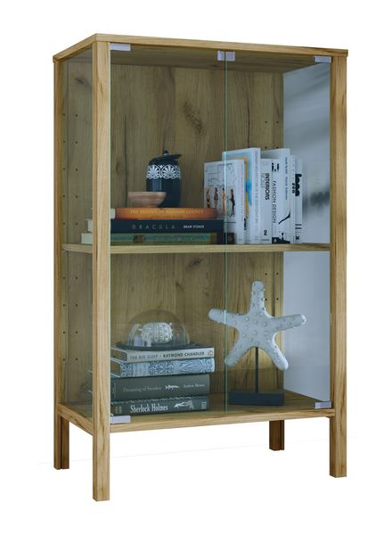 Produktbild: Glasvitrine Jensol mit ESG Glas Kommode stehend