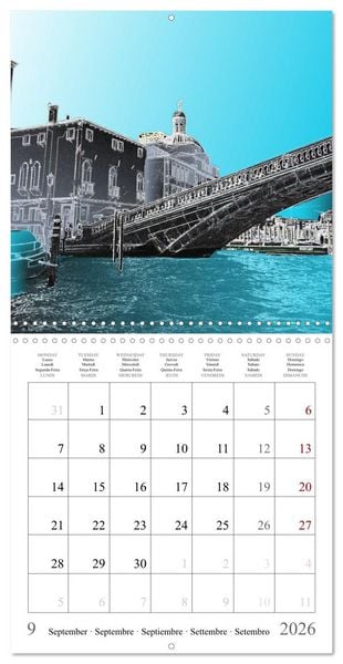 Produktbild: The city of bridges - Venice (Wall Calendar 2026 12 &times; 12 Inch) CALVENDO 12 Month Wall Calendar