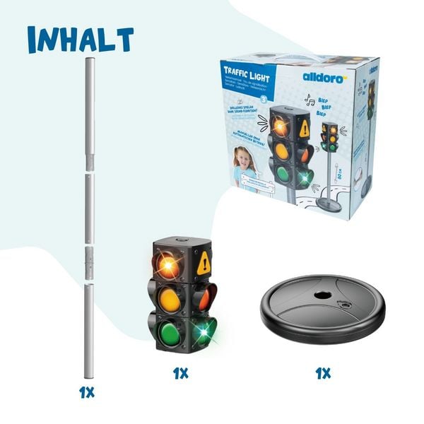 Produktbild: alldoro - Verkehrsampel mit Licht und Sound, 80 cm hoch