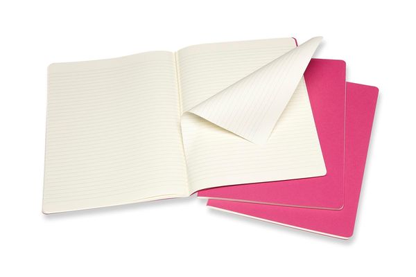 Produktbild: Moleskine Cahier XL, 3er Set, Liniert, Kinetisches Pink