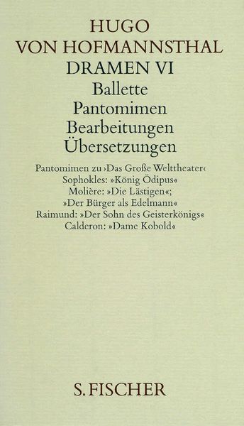 Produktbild: Dramen VI. Ballette - Pantomimen - Bearbeitungen - &Uuml;bersetzungen