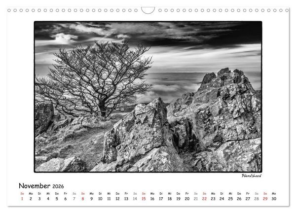 Produktbild: RH&Ouml;N SCHWARZ-WEISS (Wandkalender 2026 DIN A3 quer), CALVENDO Monatskalender