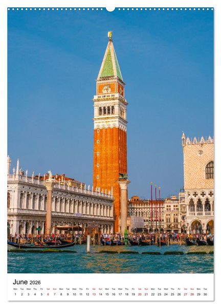 Produktbild: Italy, Venice - Immortal City on Water (High Quality Premium Wall Calendar 2026 DIN A2 portrait),CALVENDO 12 Month Wall Calendar