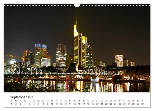 Produktbild: Frankfurt Skyline von Petrus Bodenstaff (Wandkalender 2026 DIN A3 quer), CALVENDO Monatskalender