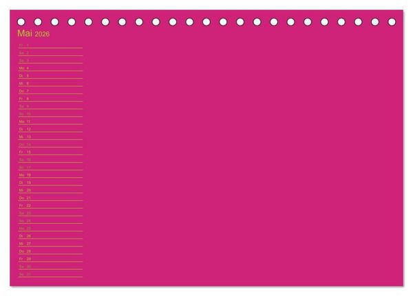 Produktbild: Bastel-Geburtstagskalender pink / Geburtstagskalender (Tischkalender 2026 DIN A5 quer), CALVENDO Monatskalender