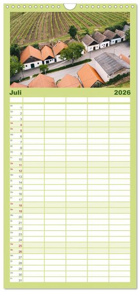 Produktbild: Familienplaner 2026 - Das Weinviertel im wundersch&ouml;nen Nieder&ouml;sterreich. mit 5 Spalten (Wandkalender, 21 x 45 cm) CALVENDO