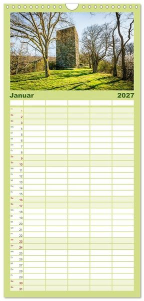 Produktbild: Familienplaner 2027 - Burgen des Hunsr&uuml;cks mit 5 Spalten (Wandkalender, 21 x 45 cm) CALVENDO
