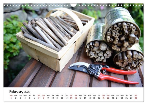 Produktbild: Wild bees - The life of solitary bees in insect hotels (Wall Calendar 2026 DIN A3 landscape), CALVENDO 12 Month Wall Calendar