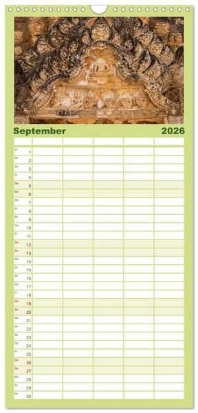 Produktbild: Familienplaner 2026 - Thailand - Welterbe Sukothai mit 5 Spalten (Wandkalender, 21 x 45 cm) CALVENDO