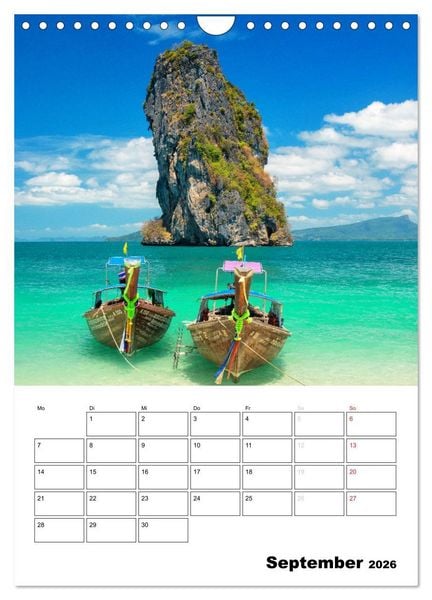 Produktbild: THAILAND - Mein Urlaubsplaner (Wandkalender 2026 DIN A4 hoch), CALVENDO Monatskalender