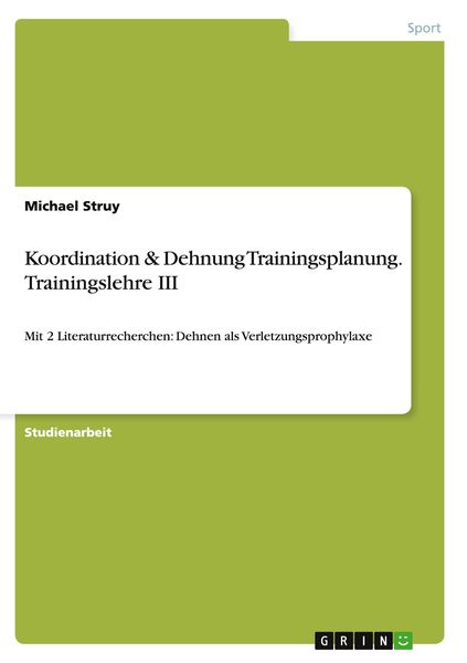 Produktbild: Koordination & Dehnung Trainingsplanung. Trainingslehre III