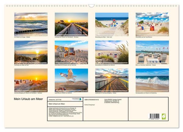 Produktbild: Mein Urlaub am Meer (Wandkalender 2027 DIN A2 quer), CALVENDO Monatskalender