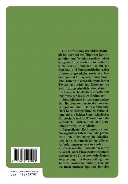 Produktbild: B&uuml;rotechnik und EDV f&uuml;r Rechtsanwalts- und Notargehilfen