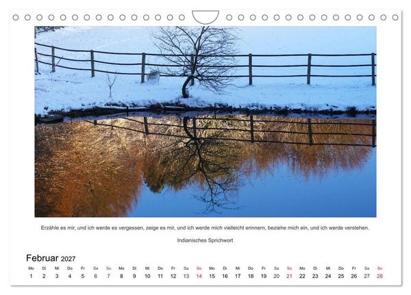 Produktbild: Der Naturkalender mit Zitaten und Spr&uuml;chen (Wandkalender 2027 DIN A4 quer), CALVENDO Monatskalender