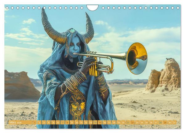 Produktbild: W&uuml;stenmusikanten und W&uuml;stent&auml;nzer - Surreale Impressionen (Wandkalender 2026 DIN A4 quer), CALVENDO Monatskalender