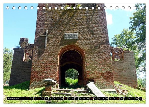 Produktbild: Im Paradies der St&ouml;rche - Dorfkirchen als Storchkirchen in Ostpreu&szlig;en (Tischkalender 2026 DIN A5 quer), CALVENDO Monatskalender